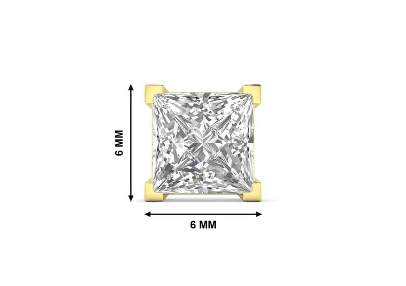 Princess Solitaire CZ Ear Stud For Him (1 Pc Only) view 10