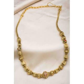 Antique Finish Golden Beads Necklace