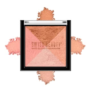 Swiss Beauty Baked Shimmer Blusher And Highlighter Palette For Face Makeup| Multicolor-1, 7 Gm | Swiss Beauty Baked Shimmer Blusher And Highlighter Palette For Face Makeup| Multicolor-1, 7 Gm | - Multicolor-1 / 1 g (Pack of 1)