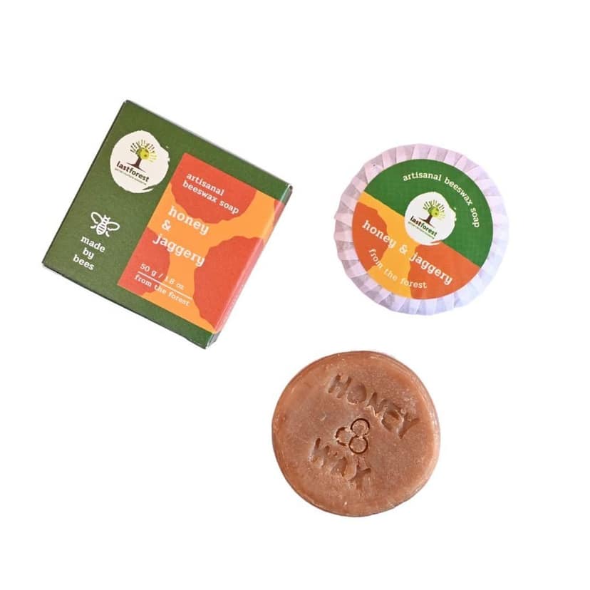Last Forest Artisanal, Handcrafted, Handmade, Natural 'Pebbles' Beeswax Soap, Honey & Jaggery, 50g - 100% Natural Ingredients, Moisturizing, Natural Beeswax, Bathing Soap for Men and Women view 3