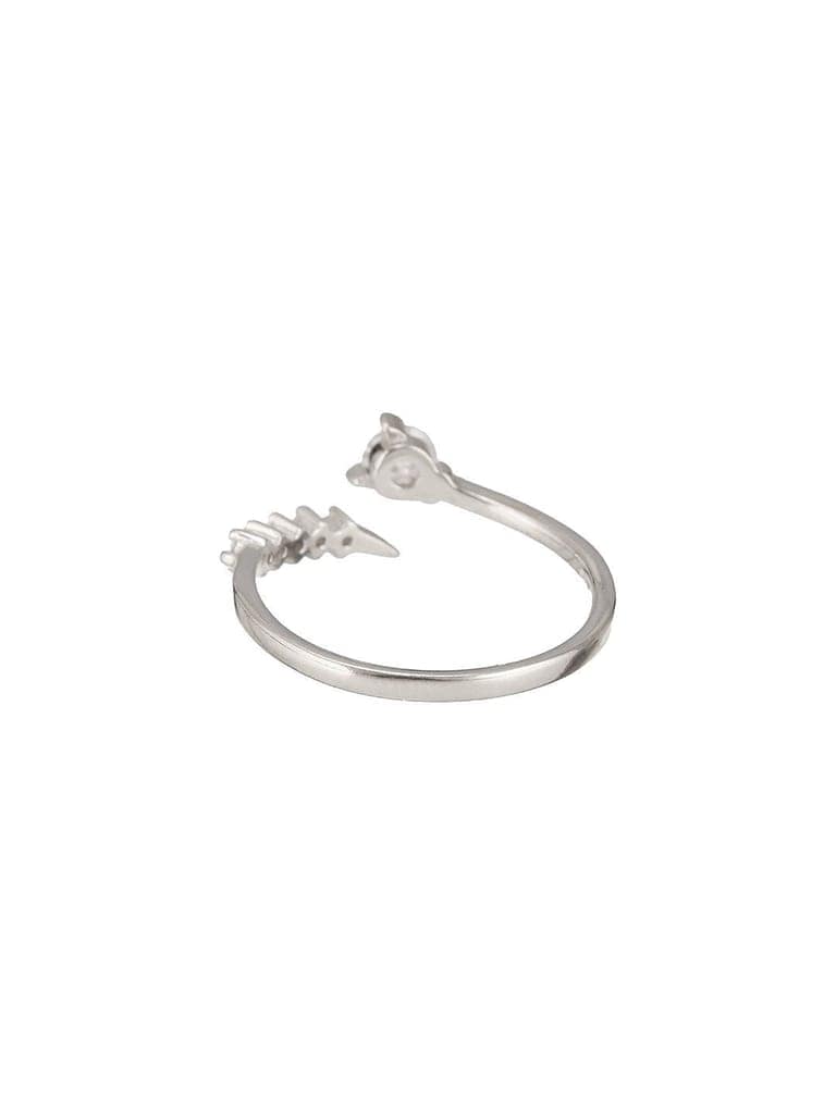 925 Sterling Silver Zircon Studded Statement Adjustable Finger Ring view 6