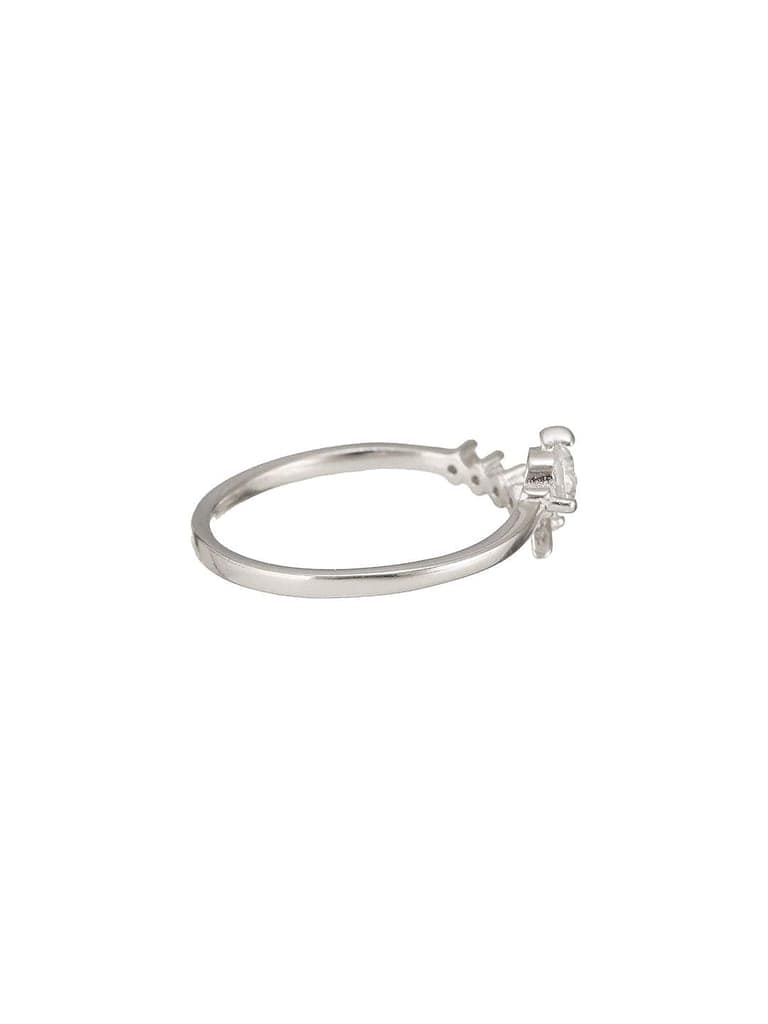 925 Sterling Silver Zircon Studded Statement Adjustable Finger Ring view 7