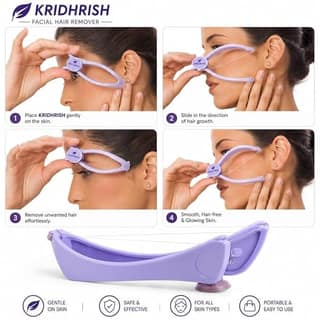 Manual Facial Hair Remover Tool, Spring Coil Epilator for Upper Lip, Chin, Cheeks & Fine Facial Hair, Portable Hair Removal Device for Women & Men