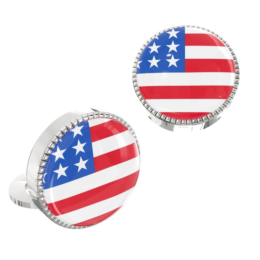 The Smart Buttons - Shirt Button Cover Cufflinks for Men - U.S.A. Flag Style view 2