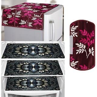 REVEXO Refrigerator Cover (Width: 98 cm, Multicolor)