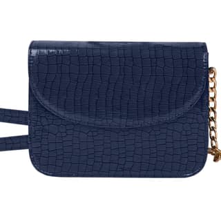 The Wallet Store Premium Brick Style Leather Sling Bag - Blue
