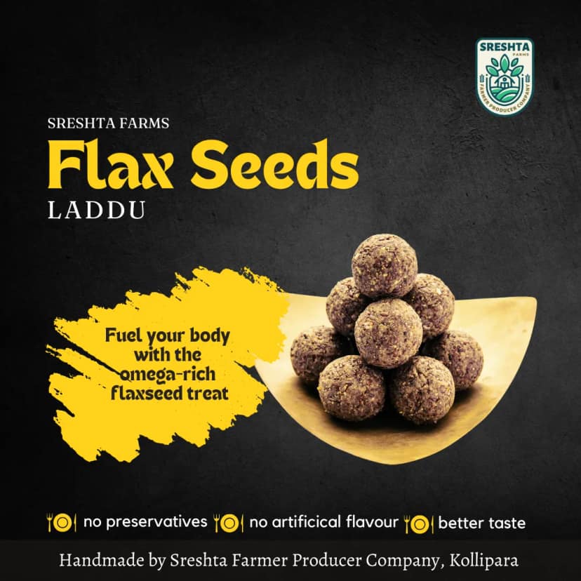 Sreshta Farms Flax Seed (Avisa) Laddu with Jaggery & Ghee
