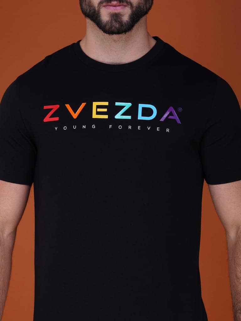Men's Premium Cotton Branded Tee Black view 4