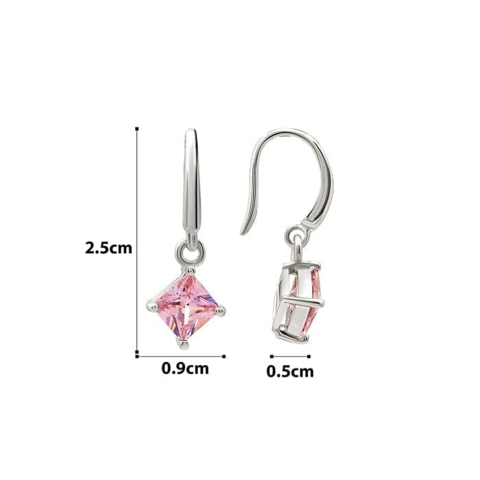 Silver Pink Luster Earrings view 4