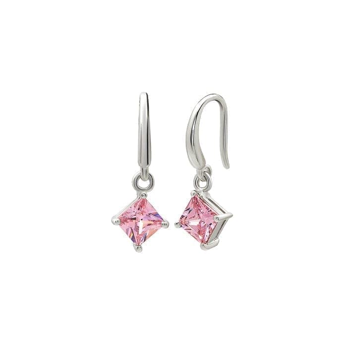 Silver Pink Luster Earrings view 5