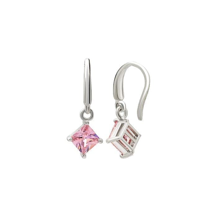 Silver Pink Luster Earrings view 6