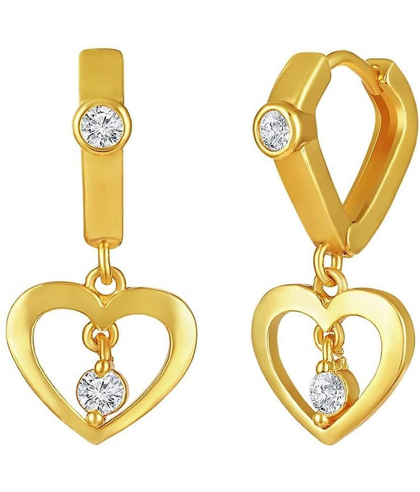 Drashti Collection Golden Drop Earrings ( Pack of 1 )