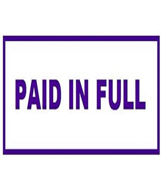 Dey 's Stationery Store Paid in Full Pre-Inked Rubber Stamp Office Stationary Message - Paid in Full Blue Pack of 1 )