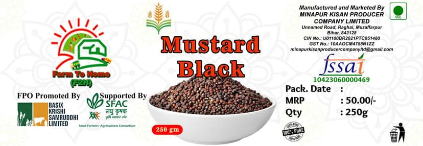 Mustard Black Seeds 250gm - 100% Pure and Natural view 4