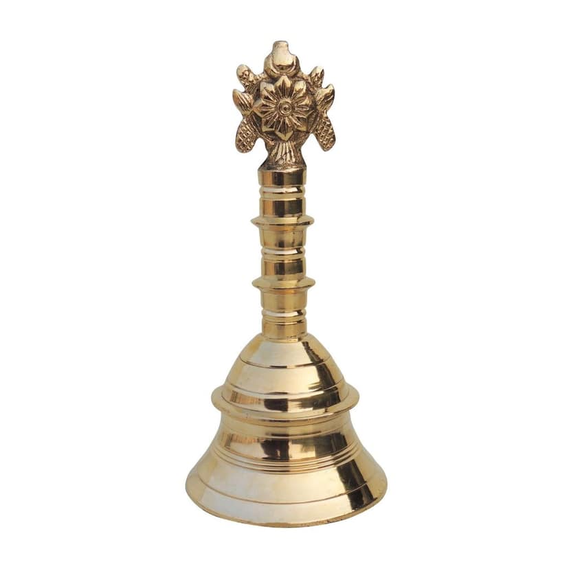 Brass Pooja Hand Bell, Shank Chakra Ghanti, Height : 8.2 Inch (FMAS682 F) view 2