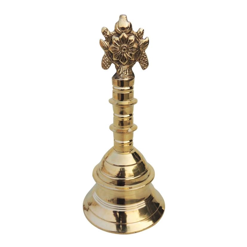 Brass Pooja Hand Bell, Shank Chakra Ghanti, Height : 8.2 Inch (FMAS682 F) view 3