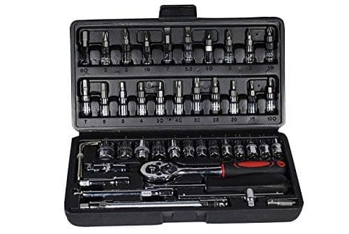 TORIVO Multi Purpose 46 in 1 Pcs Tool Kit & Screwdriver and Socket Set Combination Tool Cas, Ratchet Handle, Extension Bar and Adapter view 3