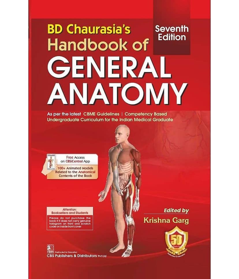 Bd Chaurasias Handbook Of General Anatomy 7Ed (Pb 2023)