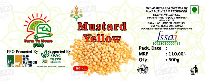Mustard Yellow Seeds 500g - 100% Pure and Natural view 4