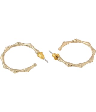 VIRAASI - Golden Hoops Earrings ( Pack of 1 )