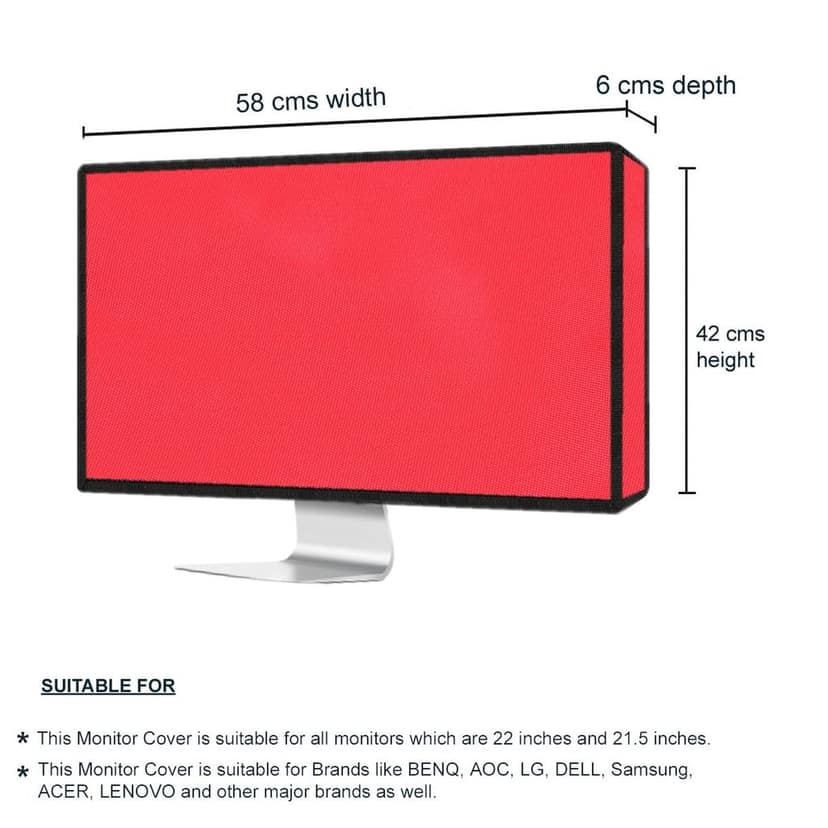 PalaP Super Premium Dust Proof Monitor Cover for Apple iMac 24 inches Monitor (RED) view 3