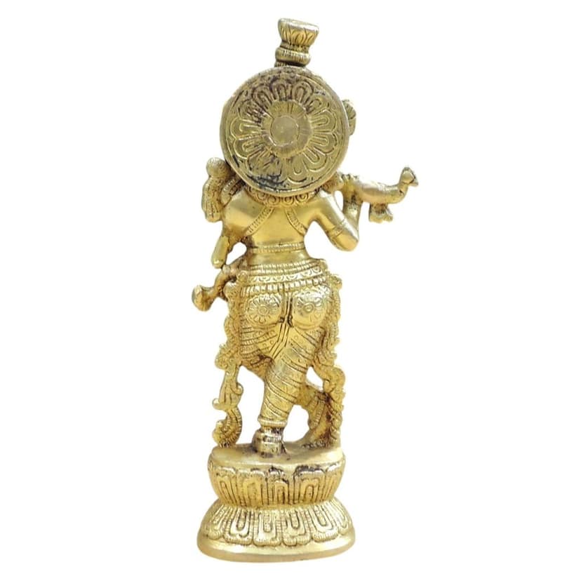 Pure Brass Krishna Idol for Mandir, Height : 9 Inch (BSMAS844 X) view 3