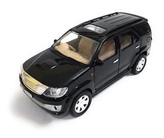 The Game Begins Kid Pull Back Action Toyota Fortuner Miniature Toy Car (Black),Pack of 1