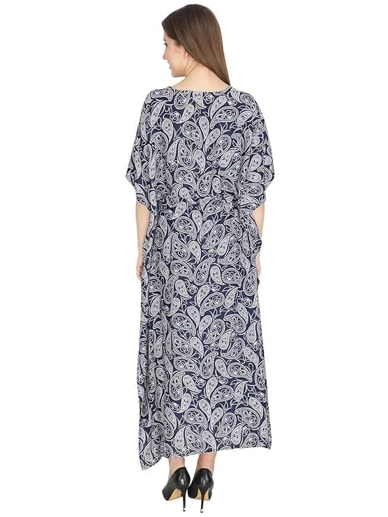 Women's Rayon Maxi Kaftan Dress Ladies Sleepwear Night Gown V-Neck Night Wear view 5