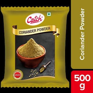 Catch Coriander/Dhaniya Powder - Exotic, Pure Spices, For Cooking, 500 G Pouch
