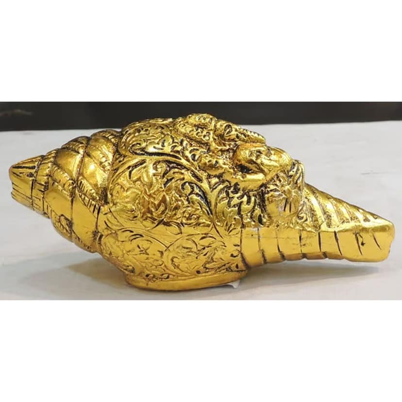 Aluminium Showpiece Shank Ganesh, Height : 2 Inch (ASMAS507 G) view 4