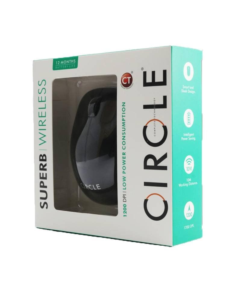 Circle Superb Wireless Mouse | Long Battery Life, 1200 DPI, Sleep Mode (Black) view 4