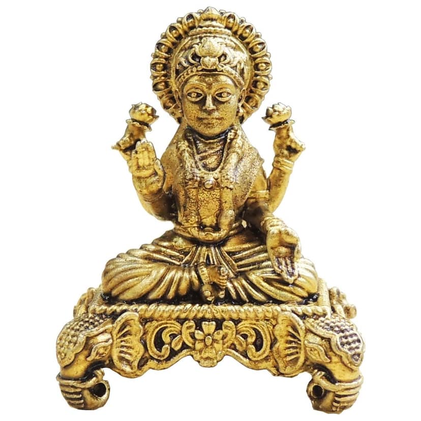 Mini Brass Laxmi Ji Idol Statue for Diwali Pooja & Gifting, Height : 2 Inch (BSMAS1925 L) view 2