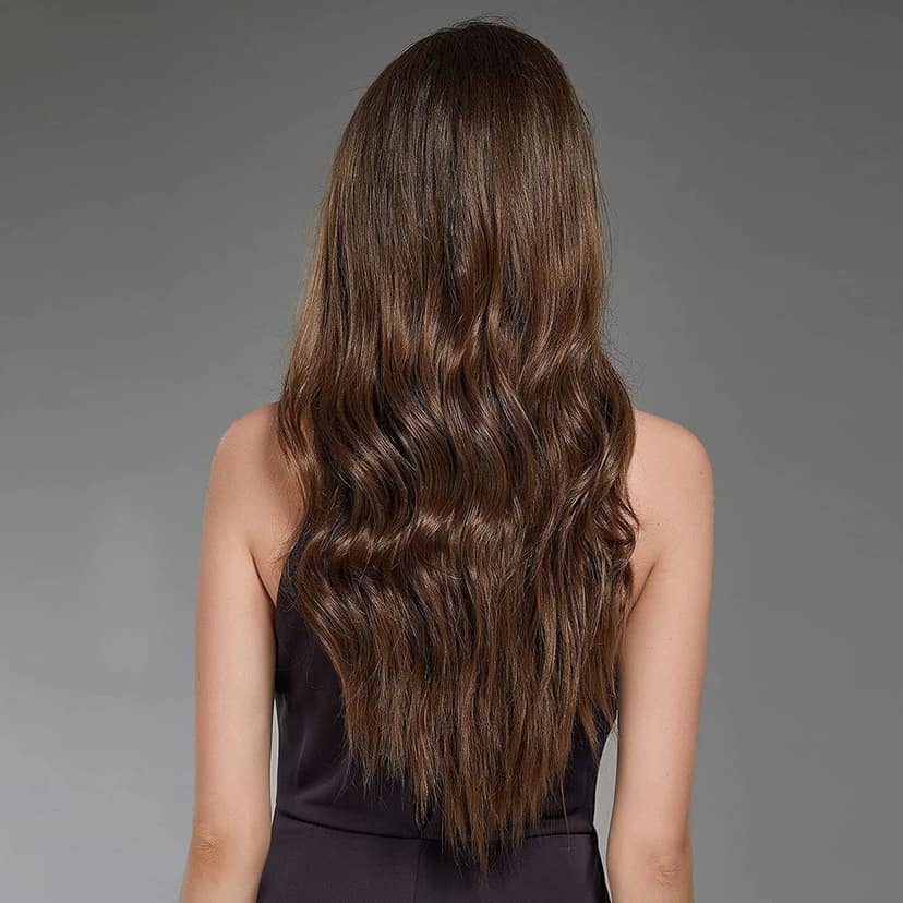 Akashkrishna Hair Wig Full Head Long Hair Wigs for Women with Mang for Women and Girls | Women Hair Wigs | Natural Looking Synthetic Fibre Hair Wigs (Brown) view 2