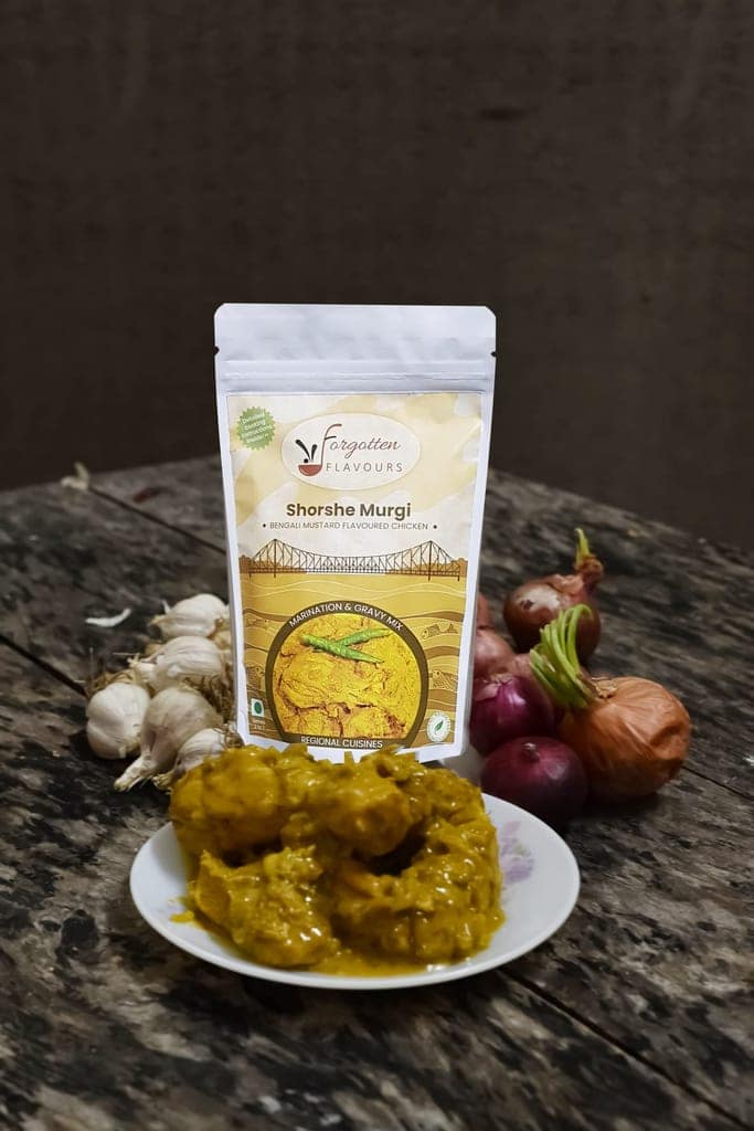 Forgotten Flavours Bengali Shorshe Murgi (Mustard/Sarson Chicken) Cooking Mix | Instant Gravy Masala Mix |Ready to Cook Spice Mix Gravy ||Fresh Ingredients & Spices |No Colours or Flavours view 3