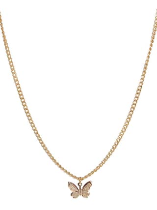 Cardinal Brass Butterfly Gold Plated Necklace Set