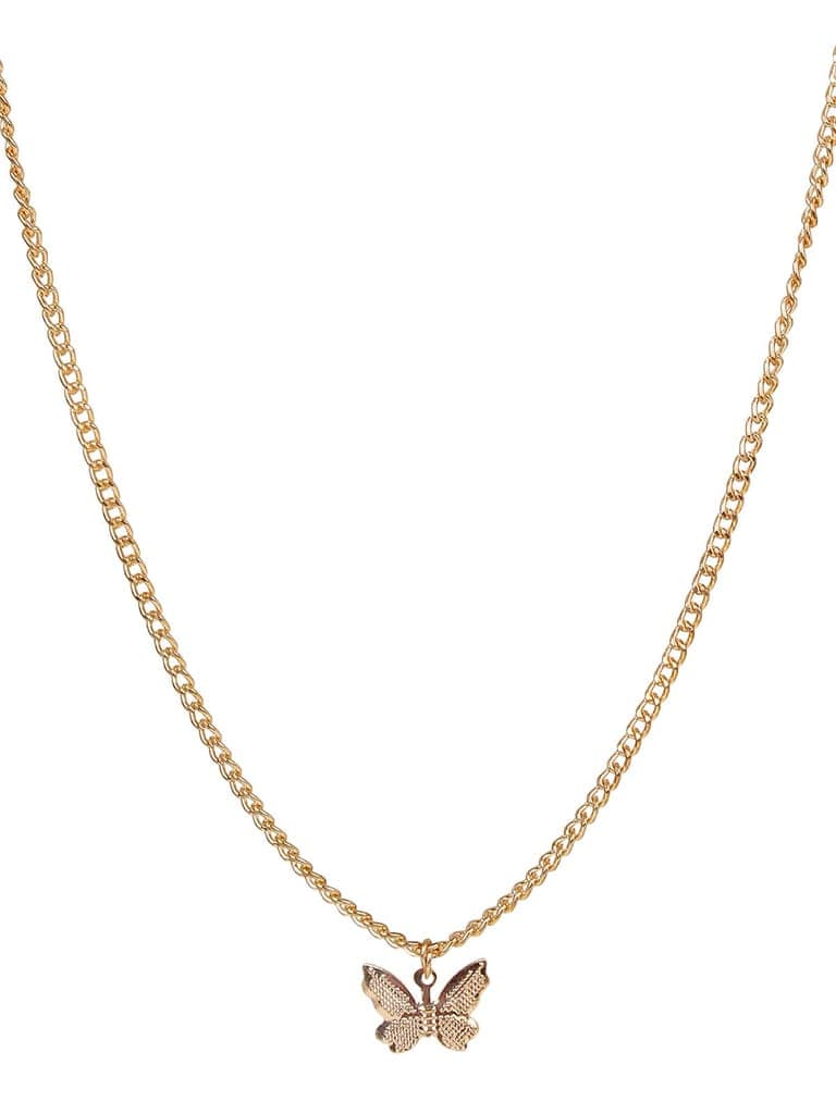 Cardinal Brass Butterfly Gold Plated Necklace Set