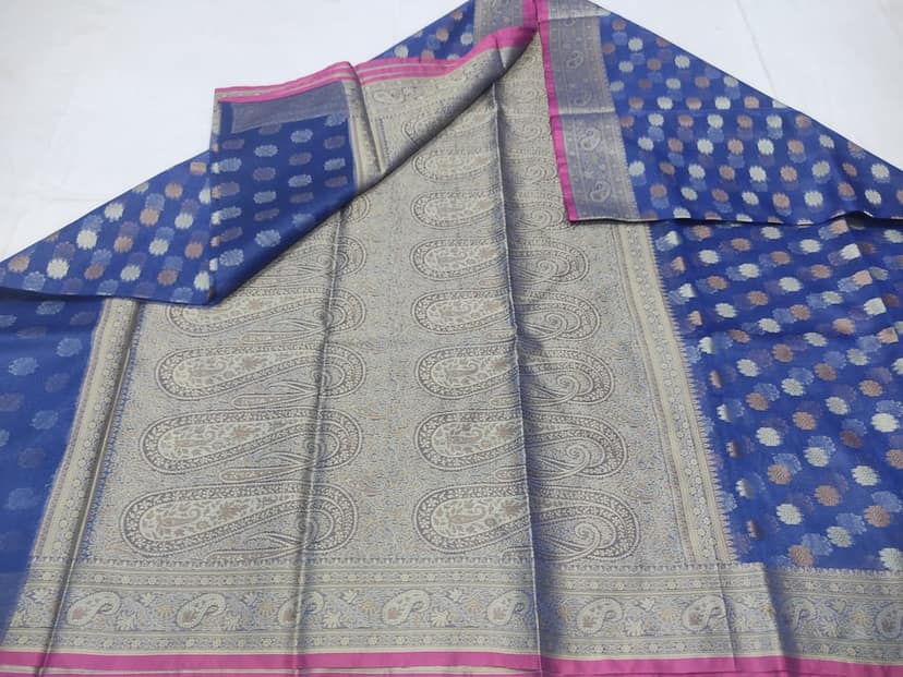 Banarasi Tissue silk saree with blouse view 4