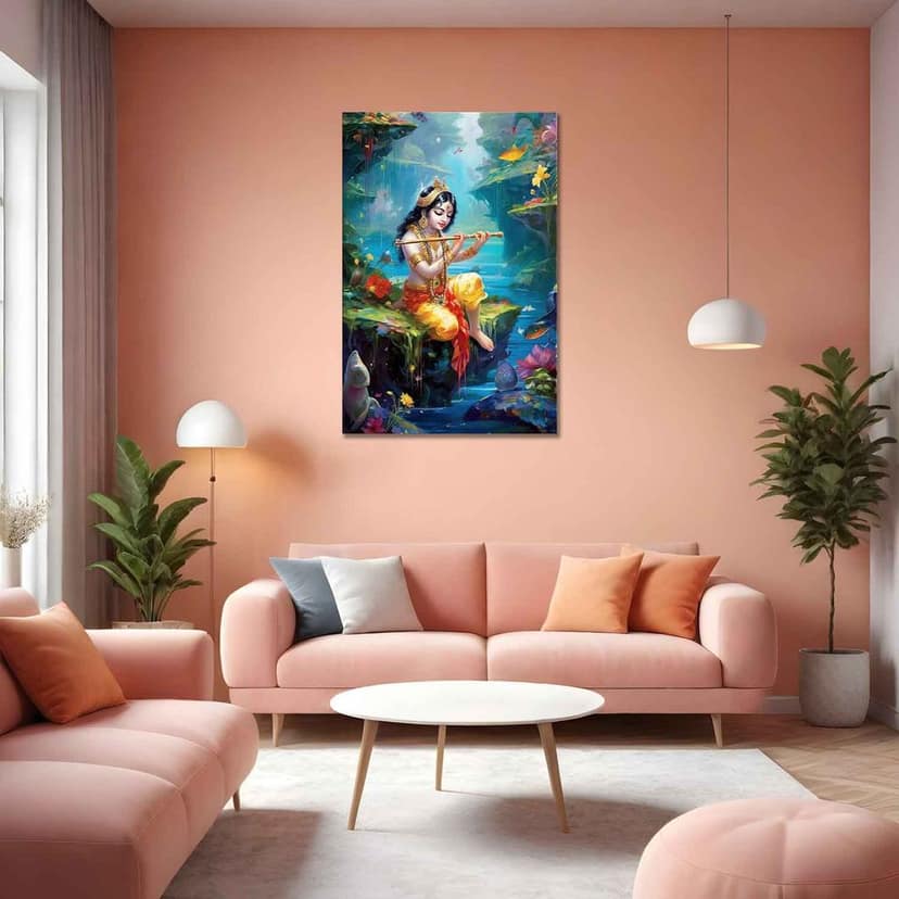 MELODY OF VRINDAVAN 16in X 24in WITH BLACK FRAME