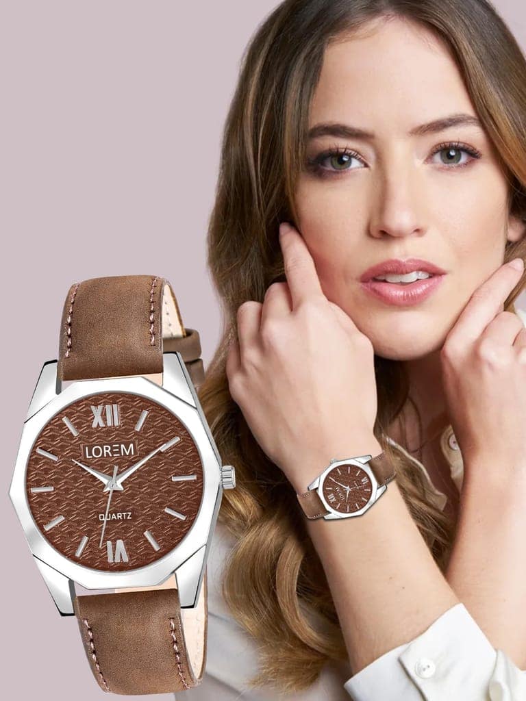 LOREM 3D Embossed Sylish Dial Analog Watch for Women-UF view 5
