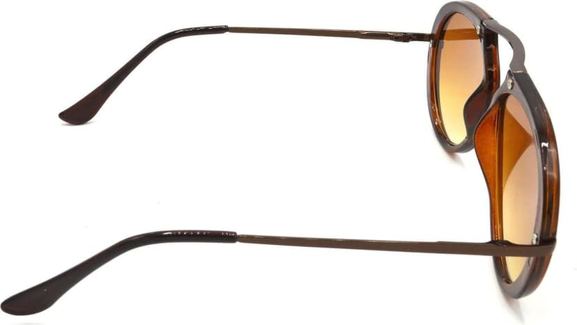 Hrinkar Unisex Round Sunglasses Silver & Brown Frame, Grey & Clear Lens (Medium) - Pack of 2 view 5