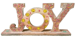 " Divraya Art and Handicrafts wood JOY Decorating for Home Decor, Office or Party Decorations."