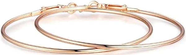 Gold hoop earrings, 14k gold plated, 2 inch diameter, lightweight, nickel-free, for women