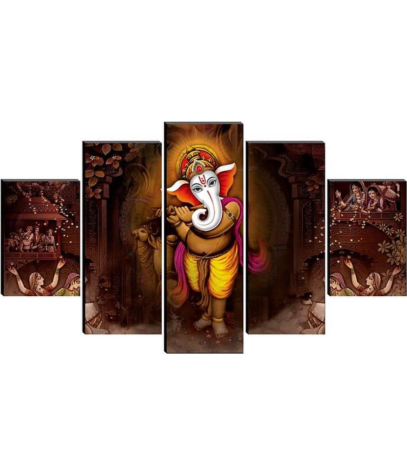 Saf Lord Ganesh Ji Religious Wall Hanging Framed Painting