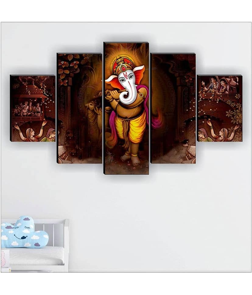Saf Lord Ganesh Ji Religious Wall Hanging Framed Painting view 2