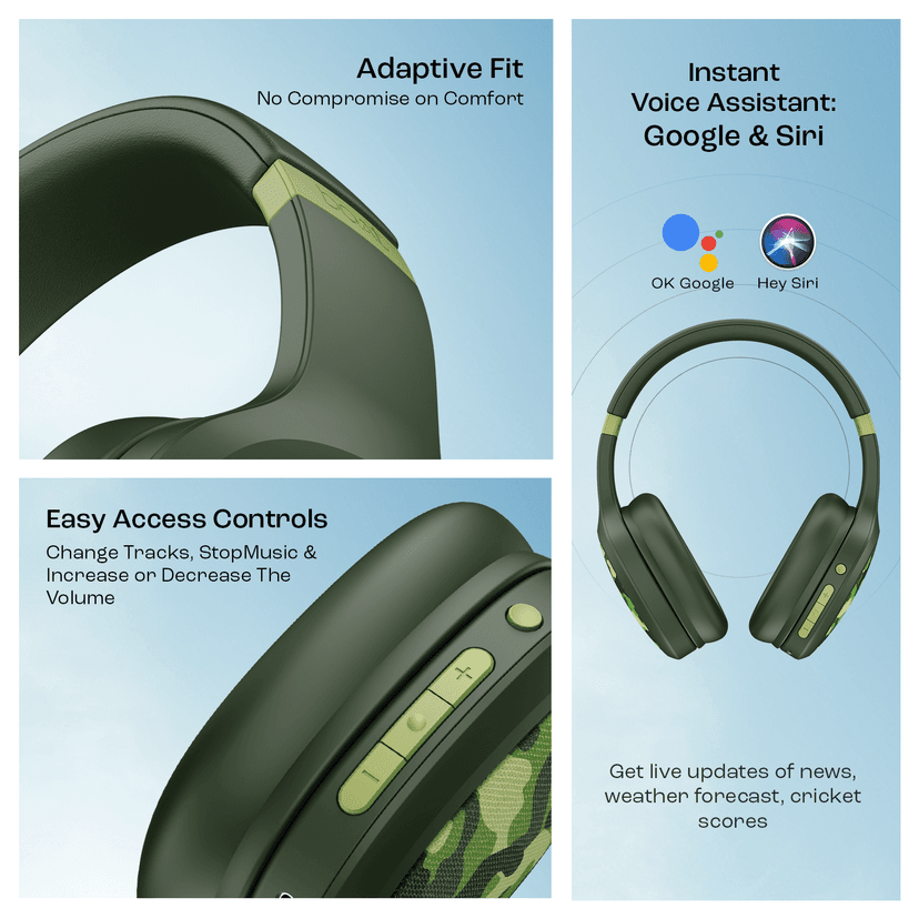 boAt Rockerz 460 | Wireless Headphone with 40mm Drivers, 30 HRS of Playback, ENx™ Technology For Clear Calls, Dual Pairing Army Green view 7