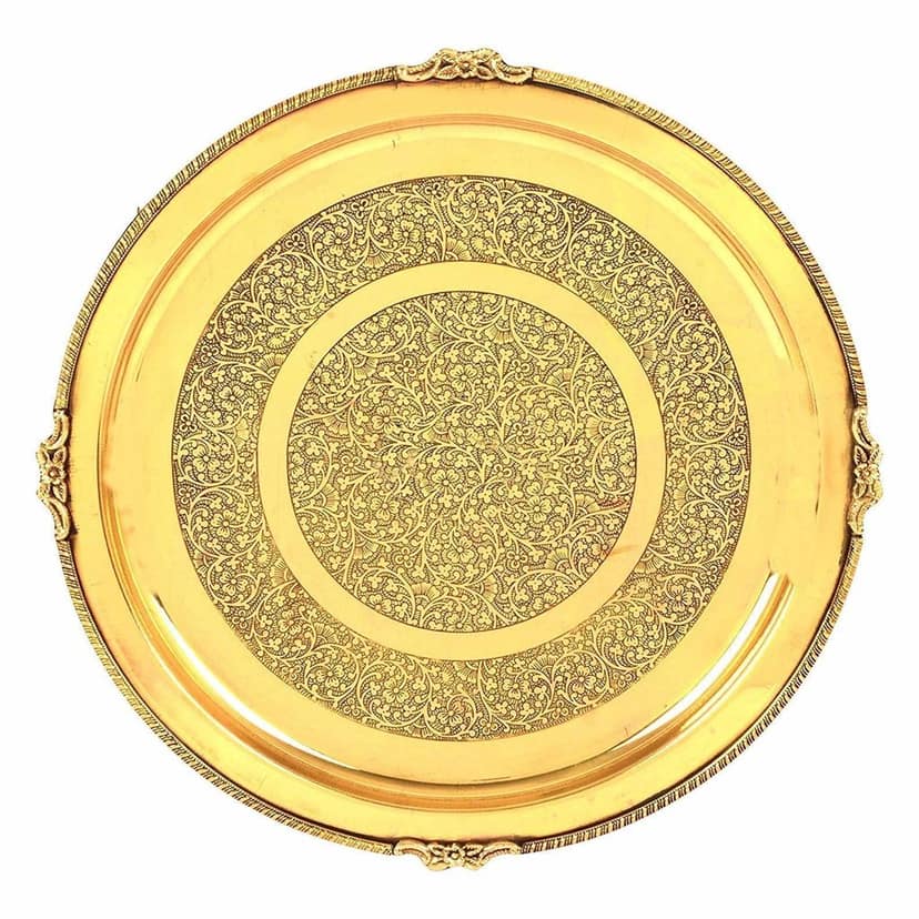 Brass Thali Embose (BCMAS166 B) view 2