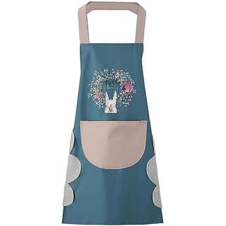 (PACK OF 1 )KLIMET ASSORTED | Waterproof Kitchen Apron for Women with Big Front Pocket Hand-Wiping Towel | Comfortable Wear-Resistant Chef Apron for Cooking | One Size view 3