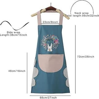 (PACK OF 1 )KLIMET ASSORTED | Waterproof Kitchen Apron for Women with Big Front Pocket Hand-Wiping Towel | Comfortable Wear-Resistant Chef Apron for Cooking | One Size view 4