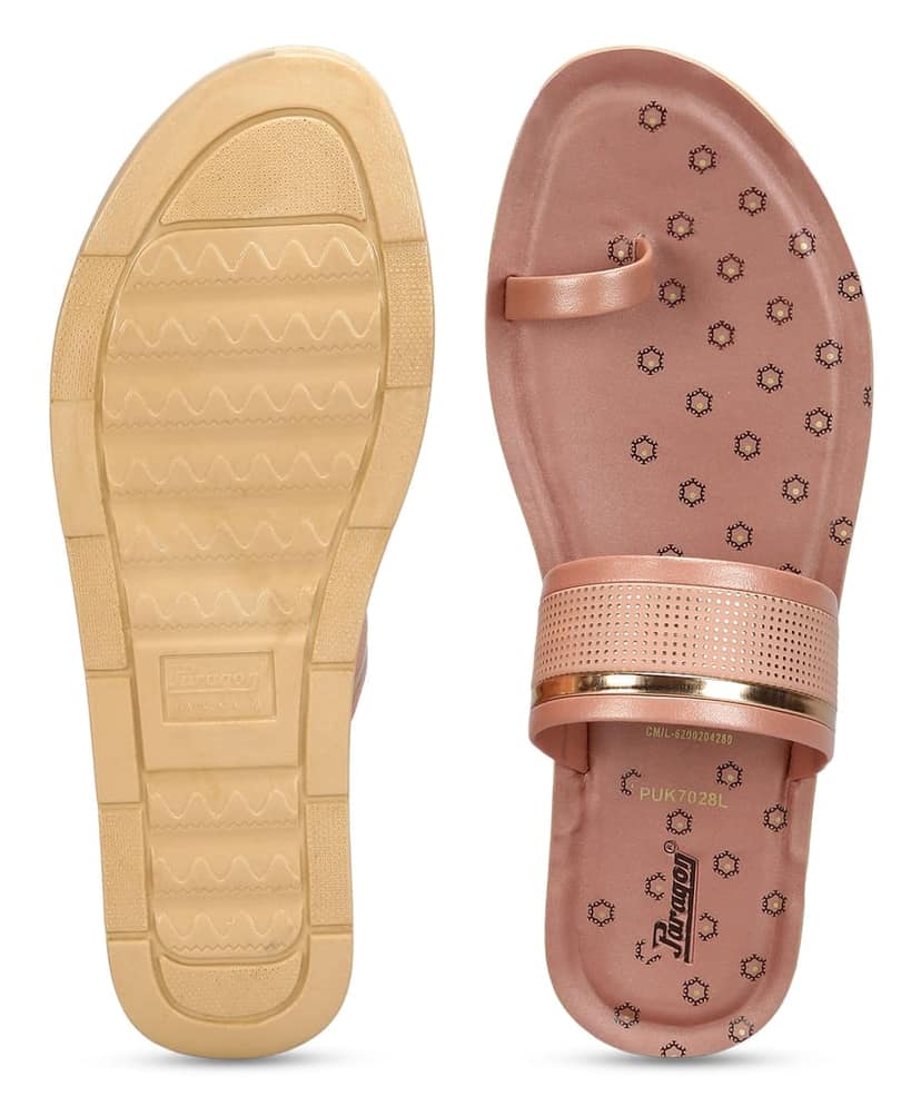 Paragon Women's Slip On Flat Pink Sandals | Durable Dailywear Sandals view 5
