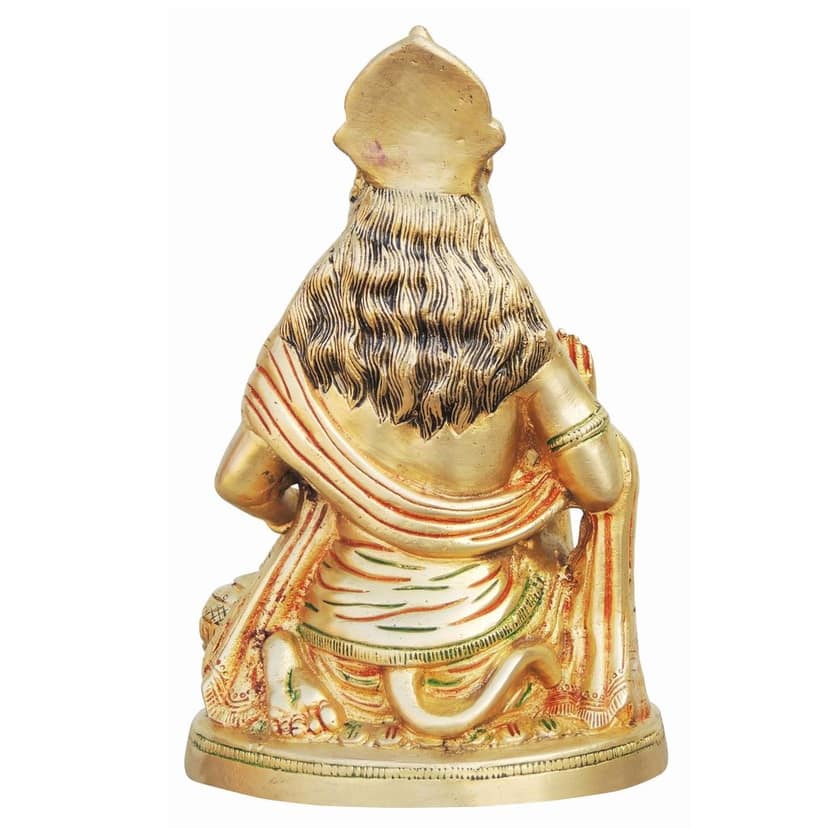 Brass Hanuman Ji Statue - Traditional Home Decor Idol, Height : 9.5 Inch (BSMAS737 A) view 4